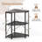 Corner Printer Stand With Charging Station Adjustable Metal Mesh Shelf Black