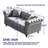 Comfortable Black Contemporary Sofa, Tech Fabric Chesterfield Design For Living Room