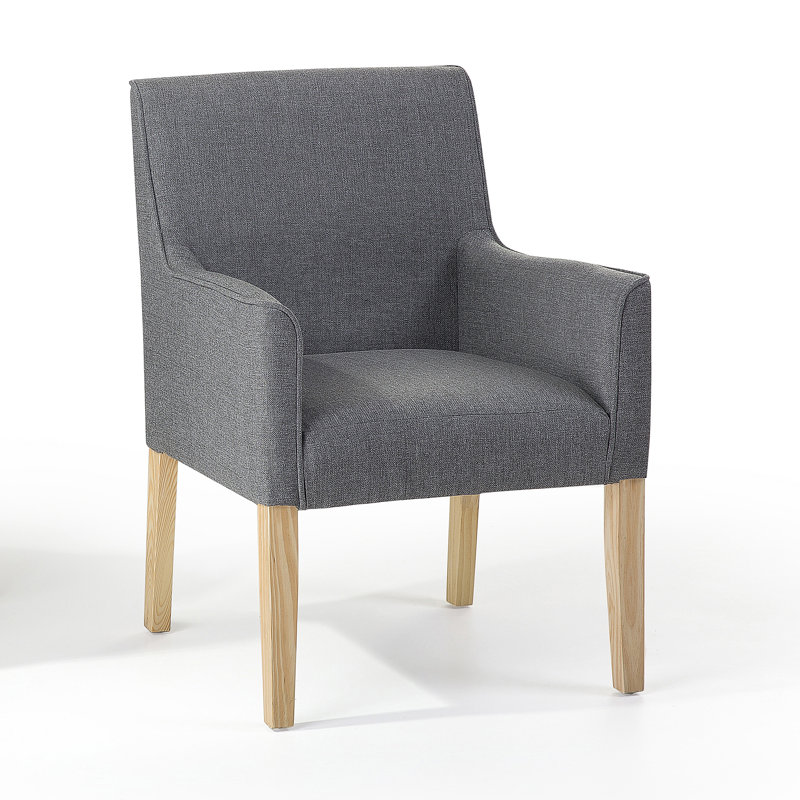 Rockefeller 44cm H Polyester Blend Upholstered Armchair in Grey, Grey