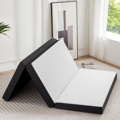 Alwyn Home 4-Inch Portable Tri Folding Medium Gel Memory Foam Mattress