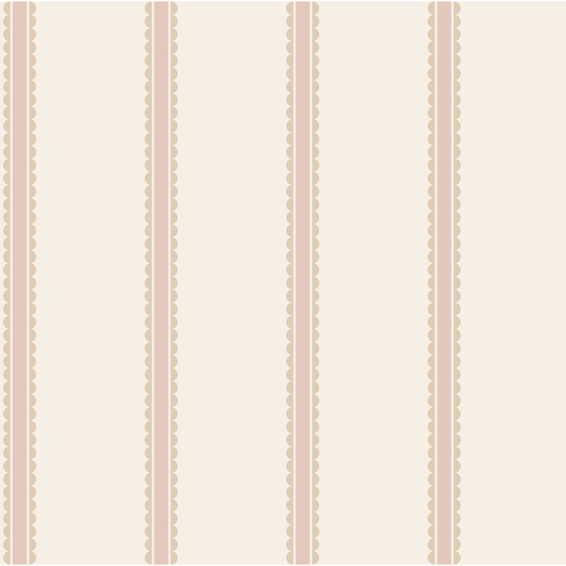 Papier peint à rayures Bobbin, Light Pink