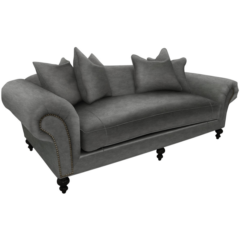 Ranch House Leather Sofa, Coffee Bean, 109-12, Athos Black