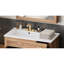 Meuble-lavabo moderne de 36 po en bois, portes et tiroirs à fermeture en douceur, lavabo en céramique, tablette réglable pour petits espaces, 2 portes solides, 3 portes compactes