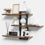 Tablettes flottantes pour le mur, tablettes murales en bois pour la salle de bain, tablettes à 3 niveaux pour la décoration murale,-395625696-395625697