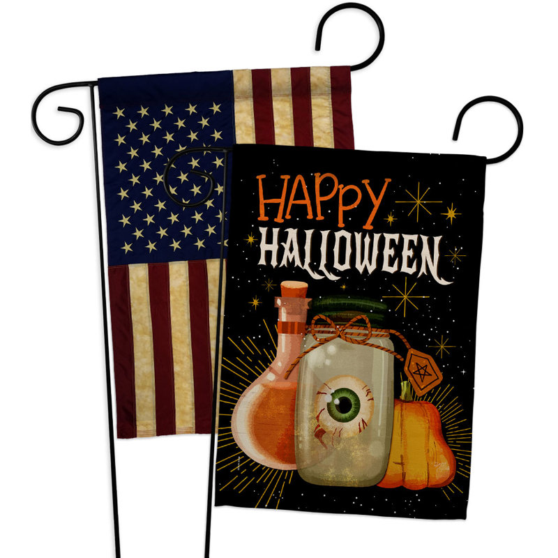 Double Sided 18.5'' H x 13'' W Polyester Halloween Garden Flag