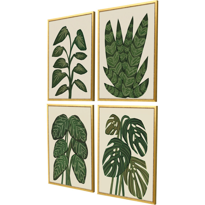 "Tropical Abundance" par Watts, ensemble de 4 pièces sur papier
