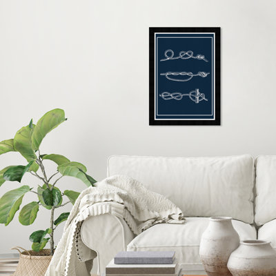 «Nautical and Coastal Nautic Knots B Nautical Sports», reproduction d'art graphique sur papier encadré