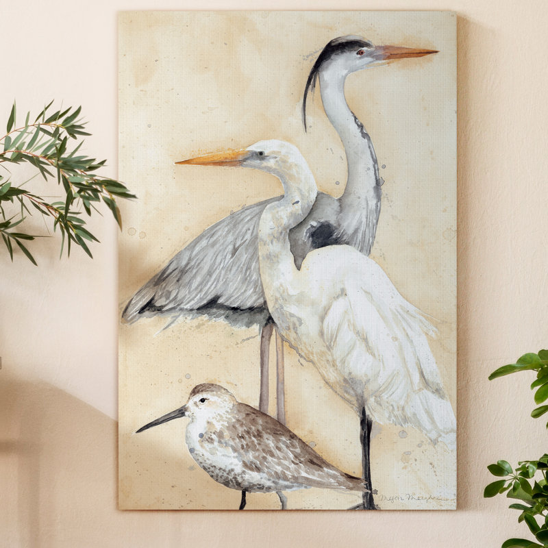" Watercolor Waterbirds I " Painting Print, 48" H x 32" W x 1.5" D