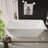 66" Acrylic Freestanding Soaking Tub, Contemporary Design Bathtub, Chrome Overflow & Drain