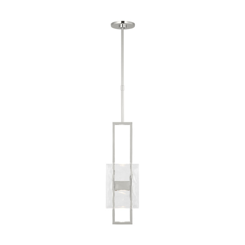 Duelle 1 - Light LED Pendant, Polished Nickel, 95" H x 28" W x 6" D