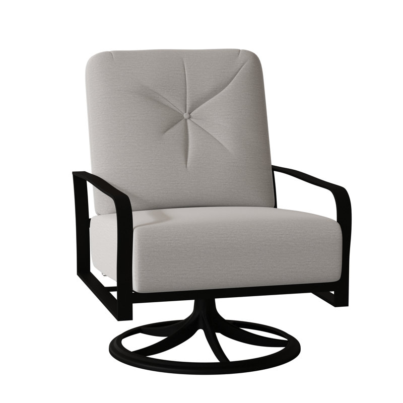 Fremont Outdoor Rocker Chair, Textured Black, Impact Vapor Gray Sunbrella®