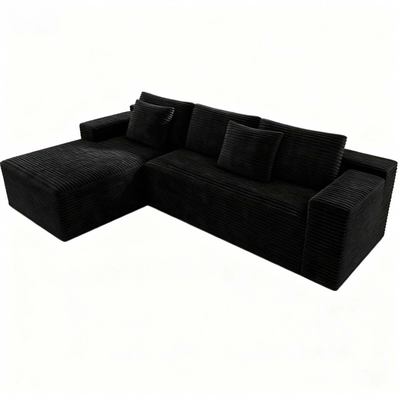 104.3*68.9"Modular Sectional Sofa Seat,Upholstered Compressed Couch For Living Room,Bedroom,Apartment,No Assembly Required,2PC Free Combination,Plush Corduroy Fabric