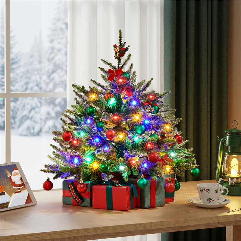 Annaliesa Lighted Artificial Spruce Christmas Tree, 2' H