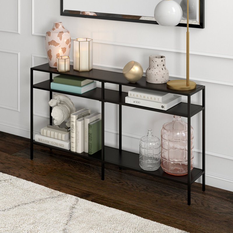 Console Table, Blackened Bronze, 73.7 H x 139.7 W x 30.4 D cm