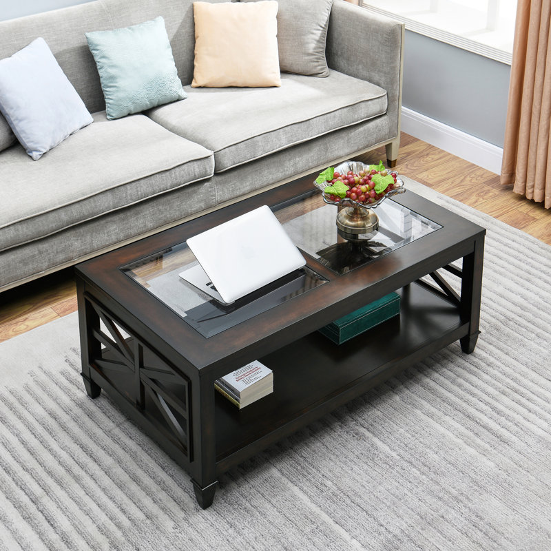 Cheylee Cocktail Tables And Coffee Table With Storage, Dark Coffee