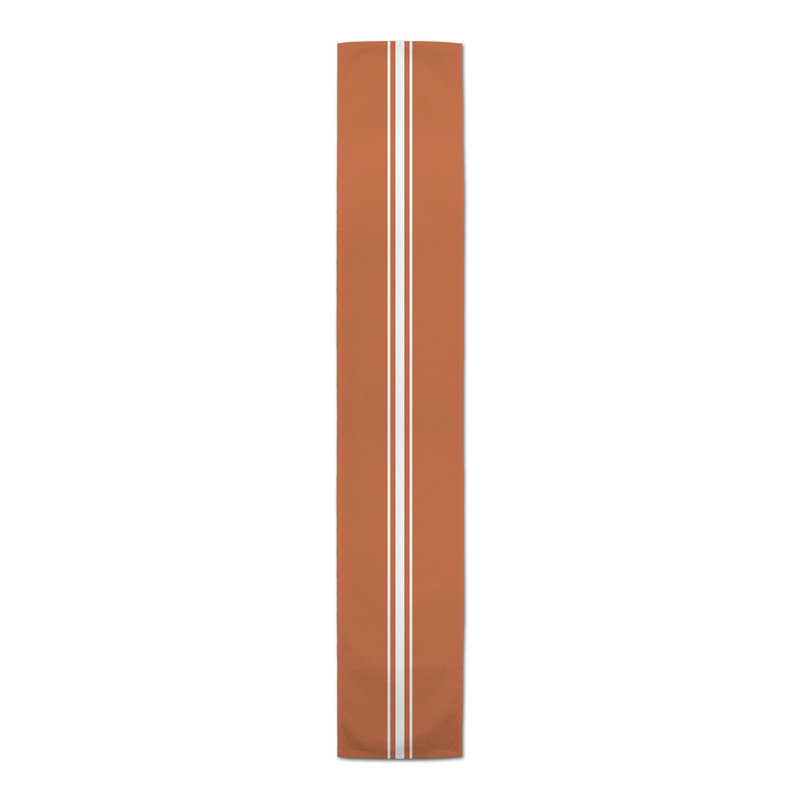 Bundrage Rectangle Striped Polyester Table Runner, 72" x 16", Orange
