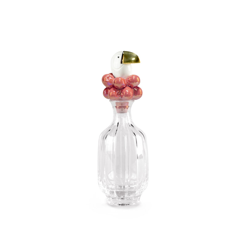 Toucan Clear/Red/Gold 13.39" Porcelain Table Vase