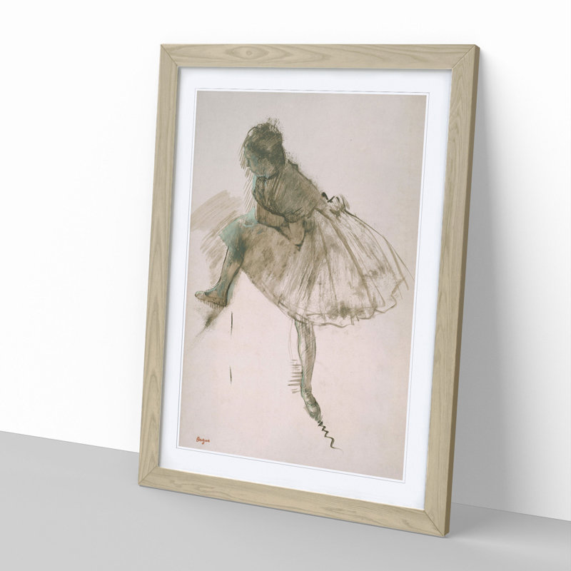 Study of a Ballet Ballerina Dancer Vol.2 by Edgar Degas - Picture Frame Painting, 36cm H x 27cm W x 2cm D, Oak Framed