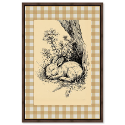 «Inkwell Bunny», reproduction d'art sur toile encadrée par Art Remedy, cadre en noyer, 24 x 36