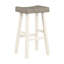 Tabourets de bar blanc et café, en bois massif, de 2, tabourets de limite de poids transitionnels en bois d'hévéa, finition à deux tons, support de 250 lb-1521822719-1521822717