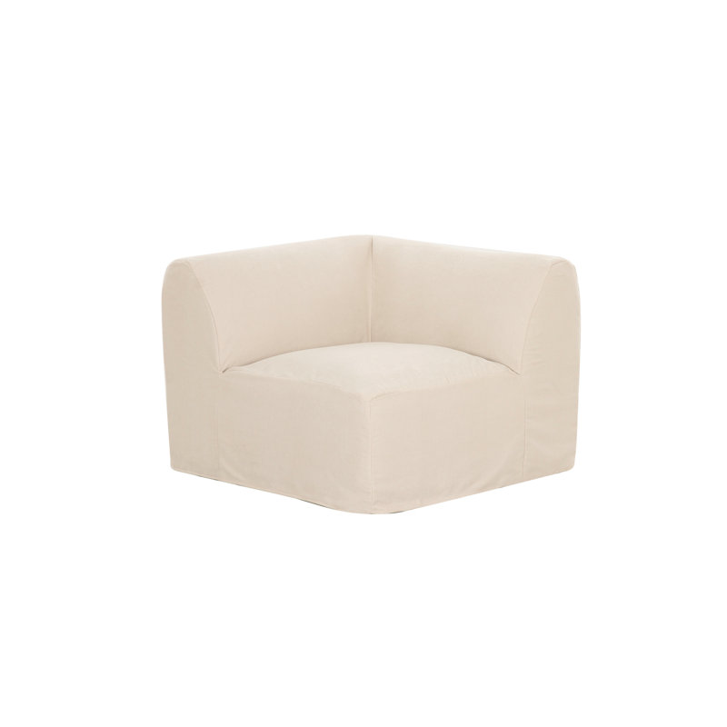 Chaise de coin Wilde, Toile crème crème
