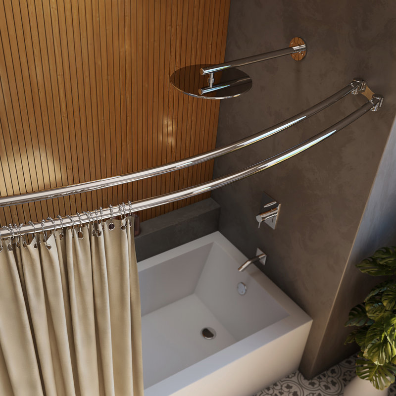 DreamLine Flex 2-15 / 16 po x. Tringle de douche incurvée 60 po, chrome, Chrome