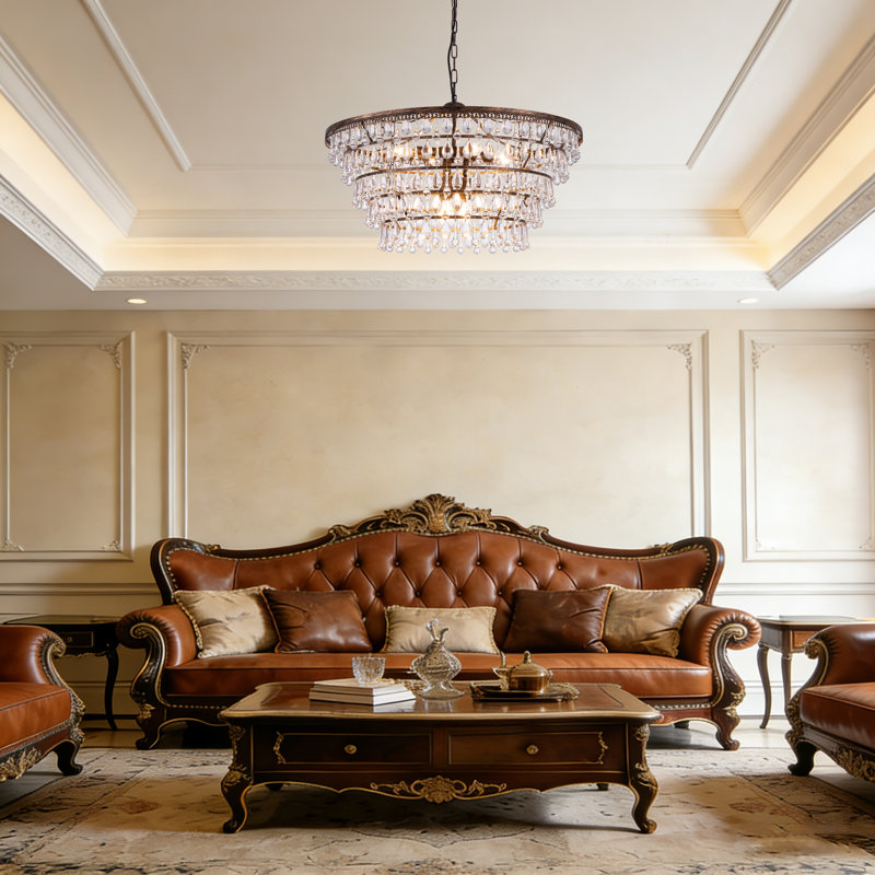 7 - Light Dimmable Tiered Chandelier