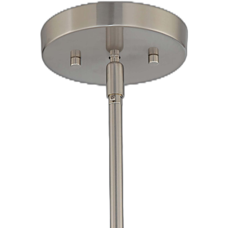 Mini-luminaire suspendu intérieur en nickel brossé à 1 lumière Abbie-J avec bol en forme de cloche de l 6,5 po, Nickel brossé
