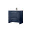 Meuble-lavabo bleu marine 36 po X P 20 po D, dessus en marbre de culture et robinet en métal-117978919-117978921