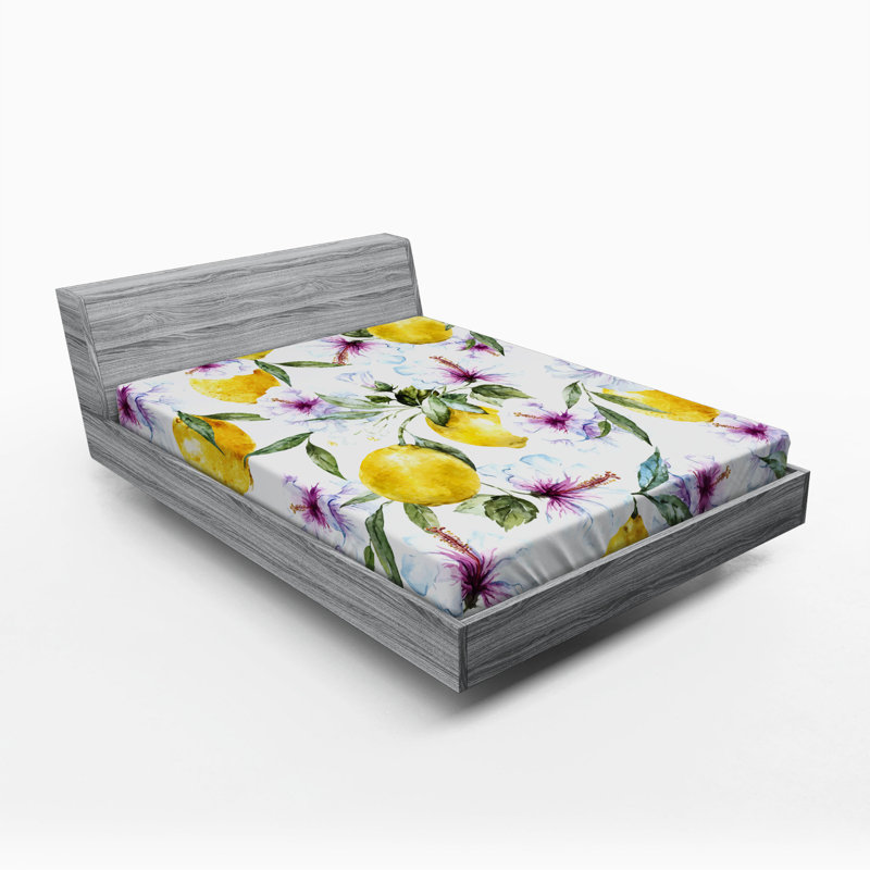 Microfiber Floral Fitted Sheet, Full Fitted Sheet