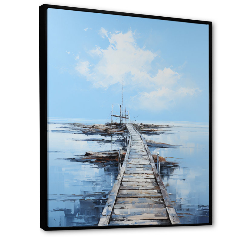 Port Portitude Solitude I sur impression sur toile, H 40 po x l 30 po x P 1,5 po, Cadre flottant noir