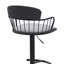 Tabouret de bar réglable en bois noir Nash en tissu gris clair et métal noir Nash-1027361467
