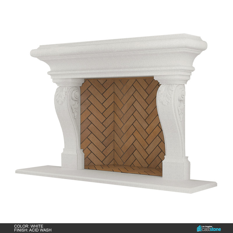 Adana Fireplace Surround, Acid Wash White