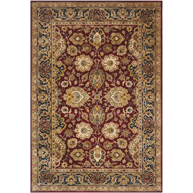 Evie Hand Tufted Wool Pile Oriental Rug, Rectangle 6' x 9'
