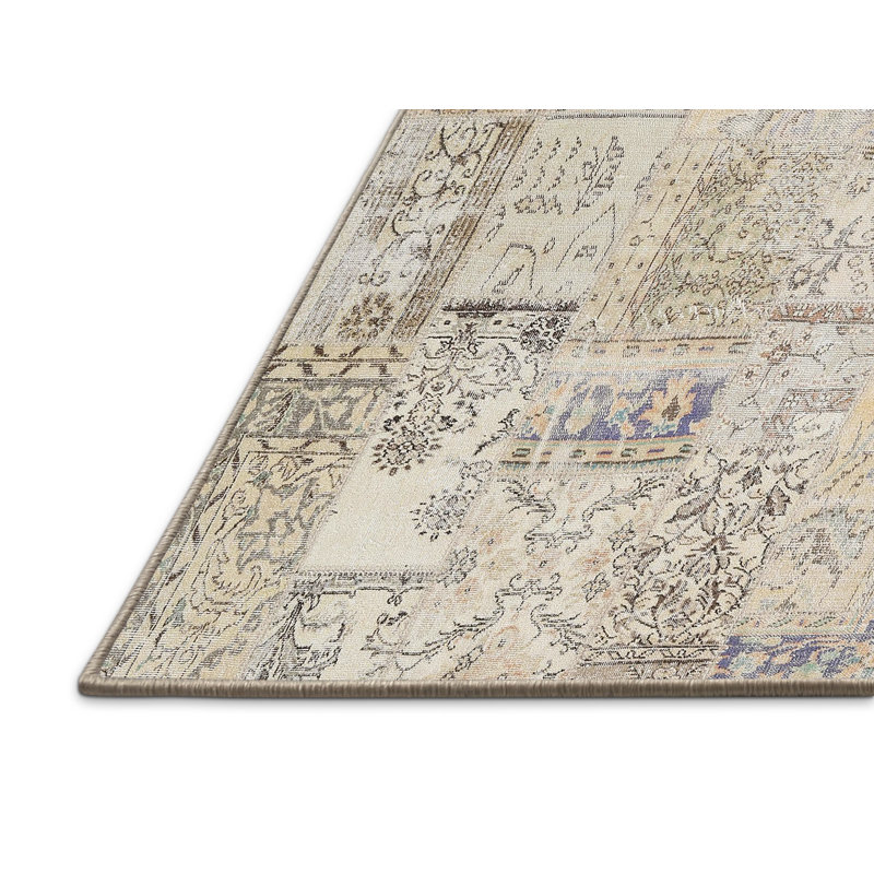 Tapis beige contemporain, Rectangle 5 pi x 7 pi