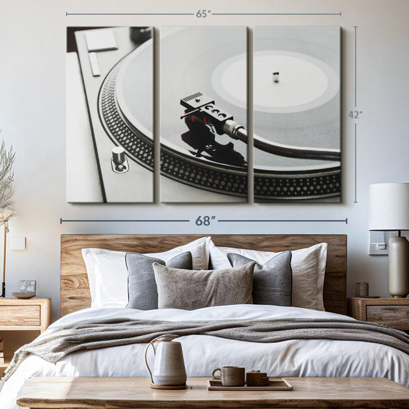 " Vinyl Turntable Player ", 42" H x 65" W x 1.25" D