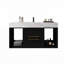 Meuble-lavabo flottant 39,4 po avec lavabo en céramique, 2 tiroirs muraux à fermeture en douceur et plateau en ardoise blanche-877292123