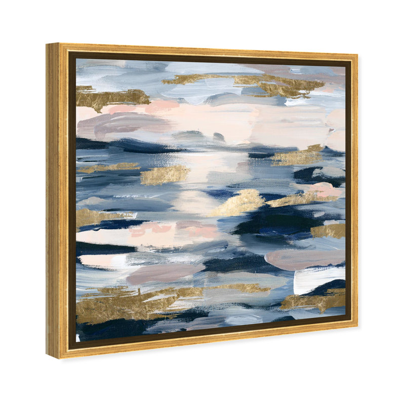 «Smoke on the Water», reproduction d'impression sur toile, Cadre doré, H 30 po x l 30 po