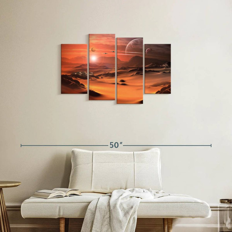 Kelan Sci Fi Alien Planet, 22" H x 36" W