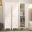 Grand garde-manger étroit en métal de 65 pouces de hauteur, organisateur de rangement mince blanc avec porte réversible et tablettes réglables