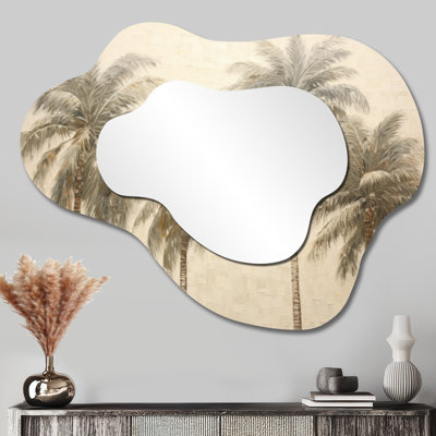 Miroir décoratif beige et côtier irrégulier