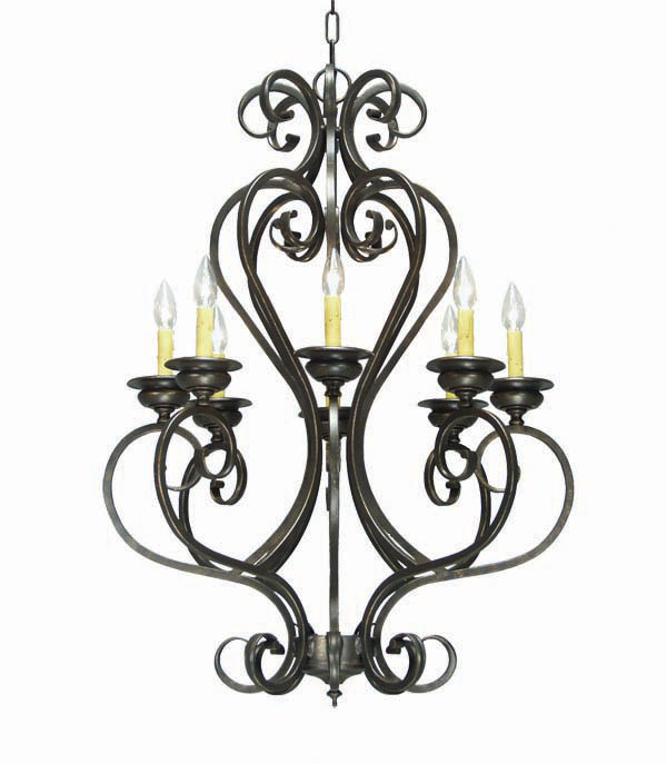 Fernando 8 - Light Chandelier, French Bronze, No Shade