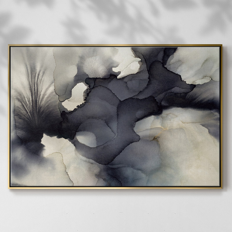 Sound & Color " Sound & Color ", 25" H x 37" W x 2" D, Gold Floater Framed Canvas