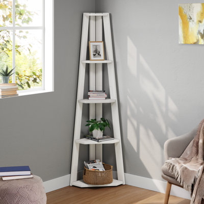 161cm H x 61cm W Solid Wood Corner Bookcase