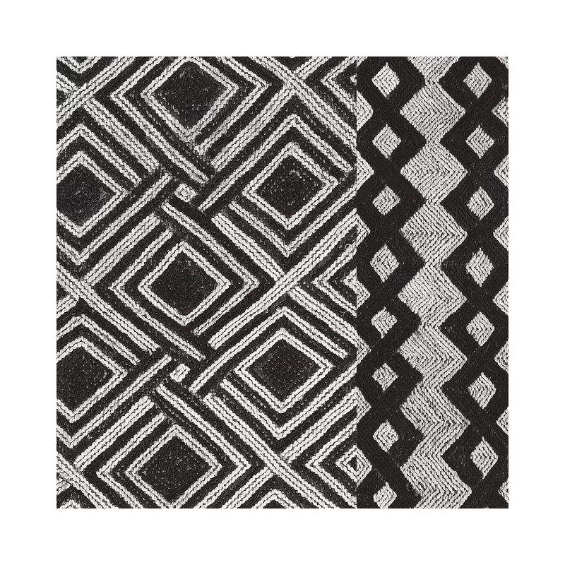 Kuba Cloth Mat III, BandW by Wild Apple Portfolio - Wrapped Canvas Print, 30.48cm H x 30.48cm W x 1.91cm D
