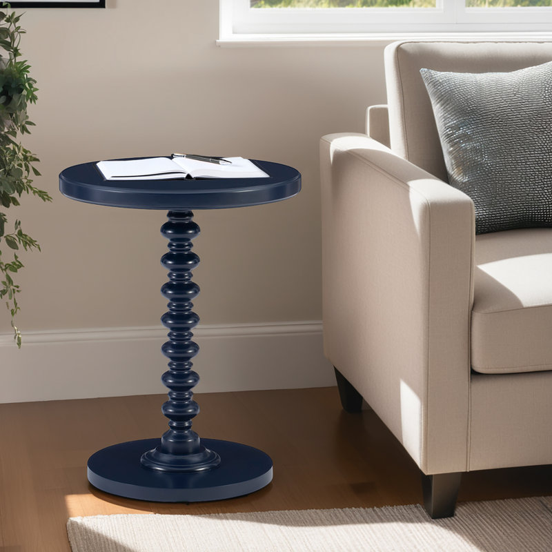 Fiama Black Solid Wood Round End Table