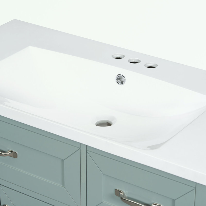 Rangement pour salle de bain Berdyne, Vert menthe, Argent