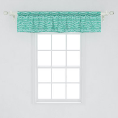 Ambesonne Abstract Valance Pack of 2 Modern Monotone Triangles Sea Green and Pale Blue_112465