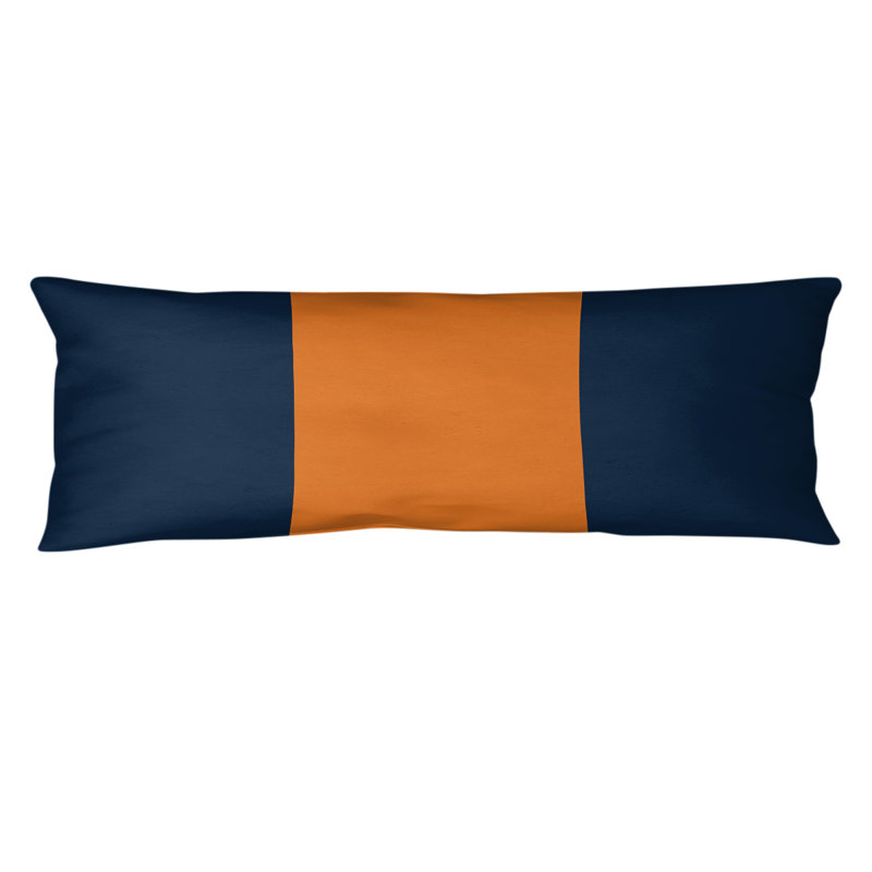 Abel Polyester Medium Pillow, Blue/Orange/Blue