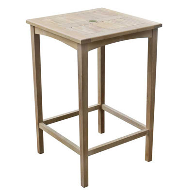 Kendra Square Teak Outdoor Bar Table With Umbrella Hole , 177.8cm cm W 177.8cm cm D